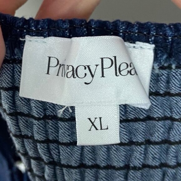 NWT Revolve Privacy Please Wilder Crop Top Dark Indigo Size XL New Boho Cropped - Picture 7 of 10